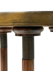 Vienna Secession Pedestal in Walnut and Patinated Brass, 1900s